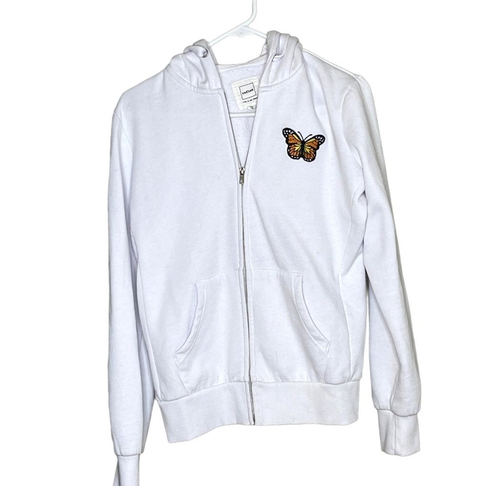 Reflex Butterflies Zip up Hoodie White Size L Casual Street Wear